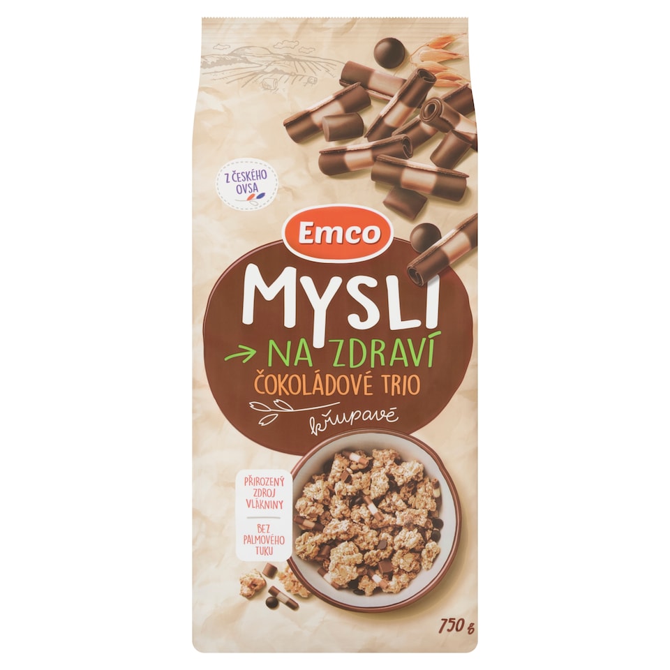 Emco Mysli na Zdraví Křupavé čokoládové trio 750g