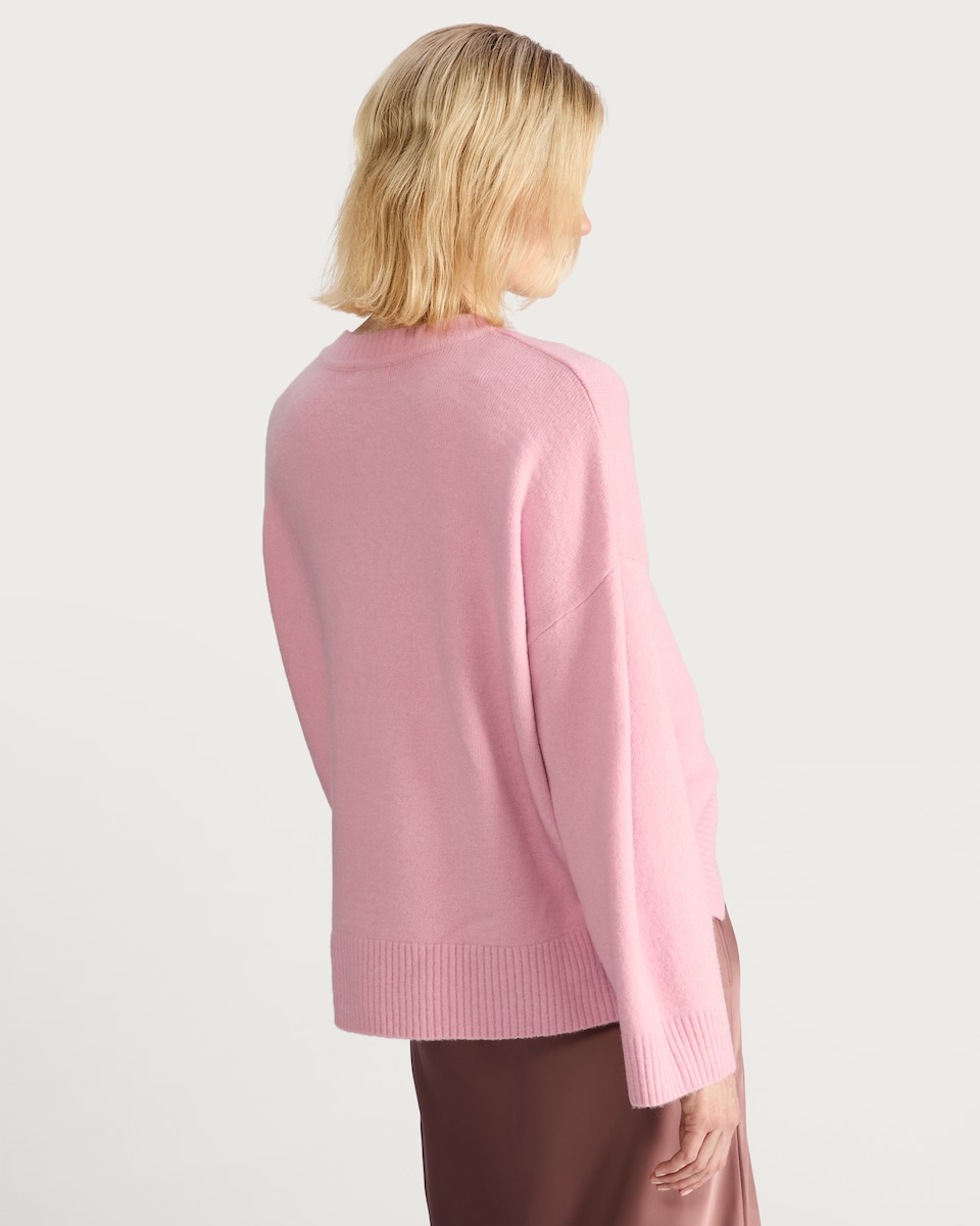 image 1 of F&F Knitted Slouchy Jumper with Wool in Pink