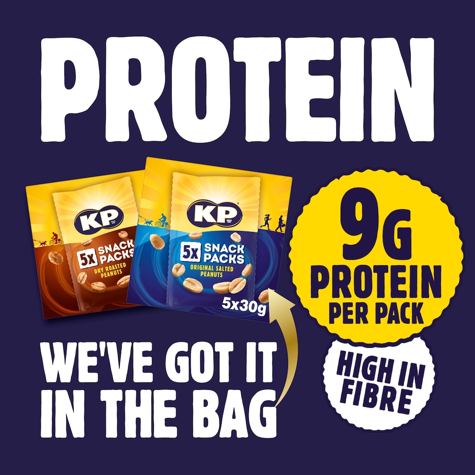 image 1 of Kp Snack Packs Dry Roasted Peanuts 5 X 30G