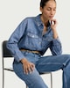 image 2 of F&F Cotton Rich Denim Shirt in Blue