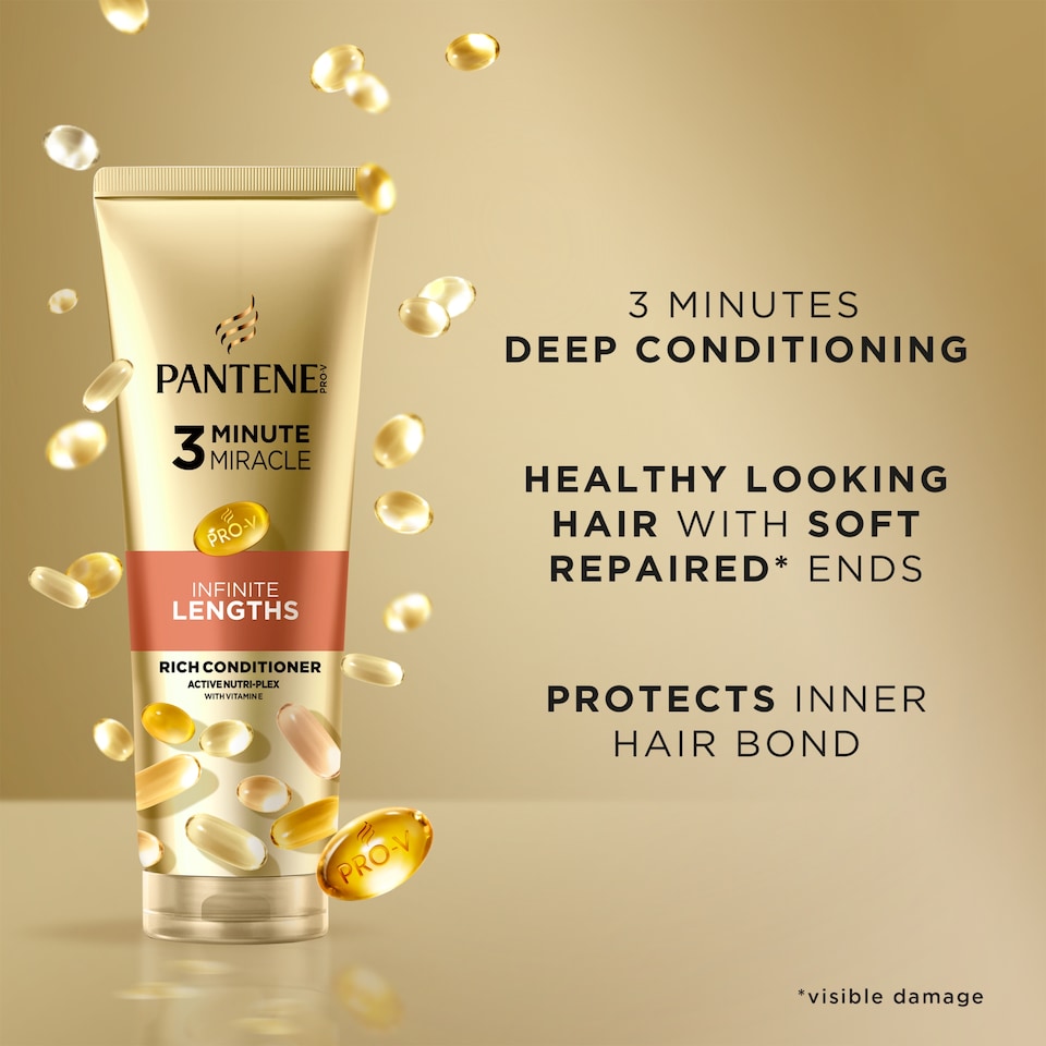 image 1 of Pantene Pro-V 3 Minute Miracle Infinite Lengths Rich Conditioner 220ml
