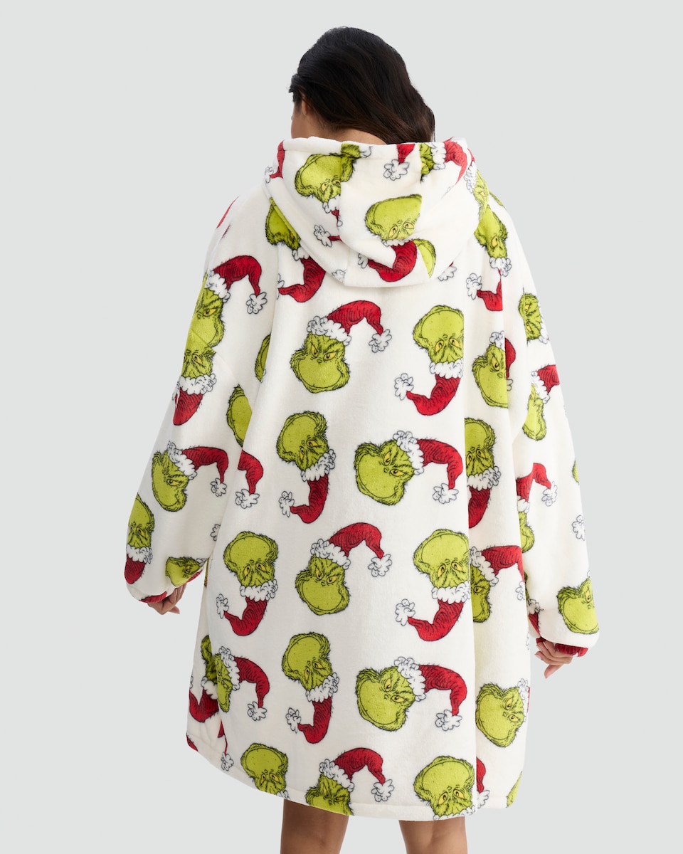 image 1 of The Grinch Fleece Pyjama Hoodie in Cream