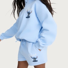 Disney Stitch Print Cotton Rich Drawstring Co-ord Shorts in Blue