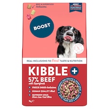 BOOST Kibble Plus with Real Beef & Superfood Freeze Dried for Dogs 1kg
