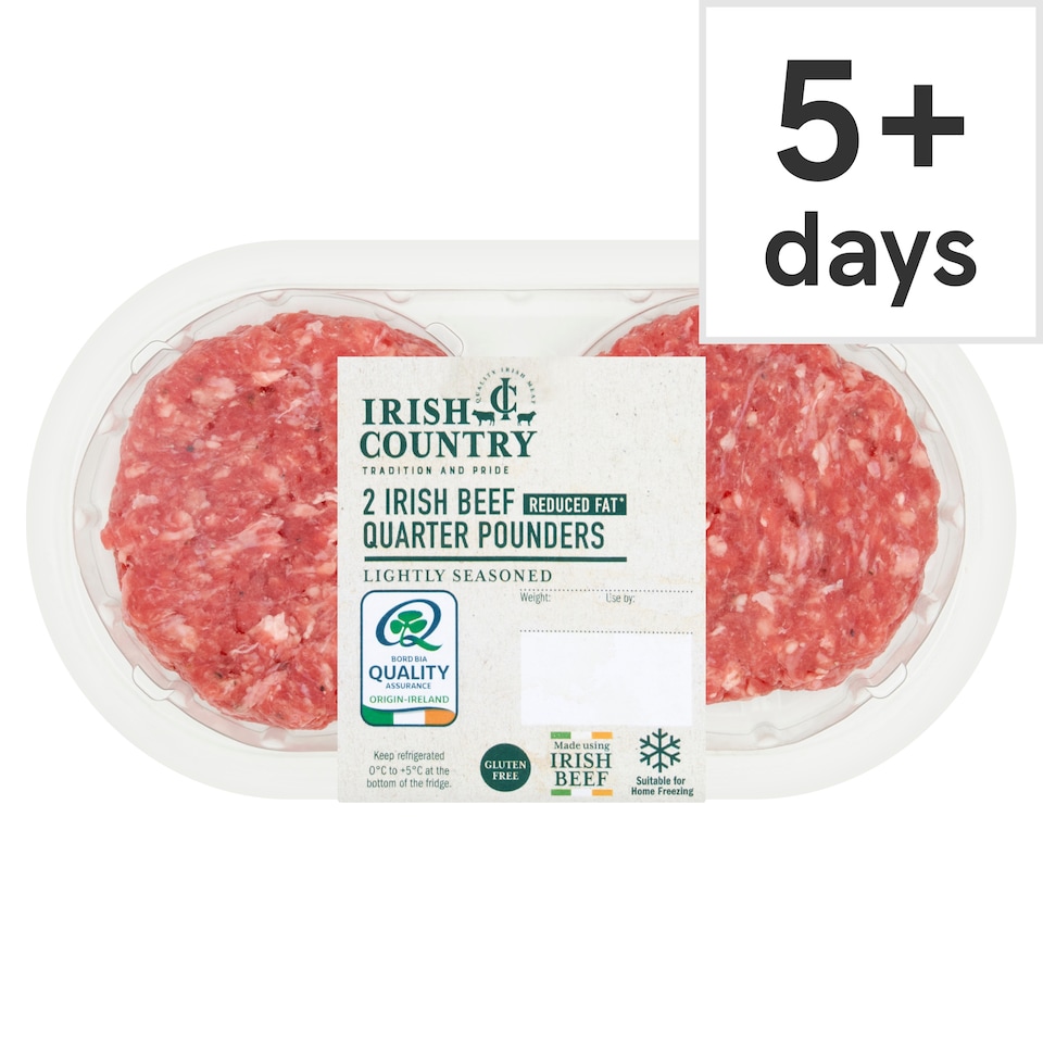 IRISH COUNTRY 2 Irish Beef Reduced Fat Quarter Pounder 227g