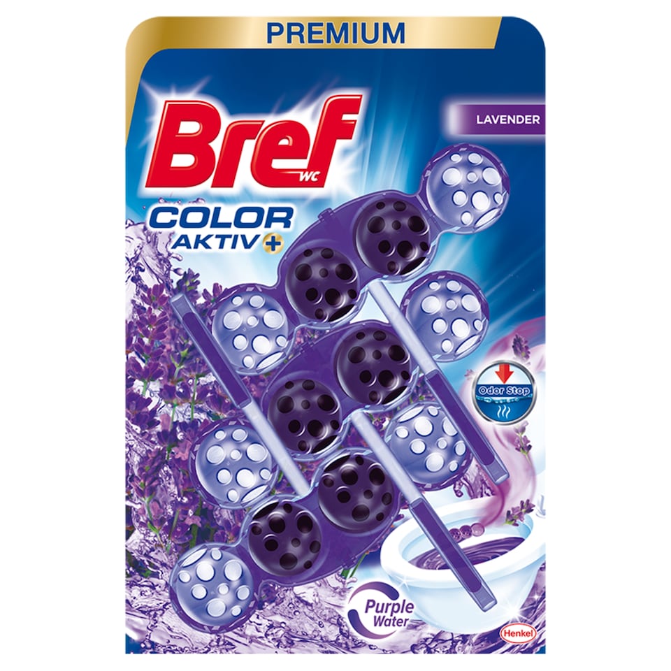 Bref Color Aktiv Lavender Toilet Block 3 x 50 g