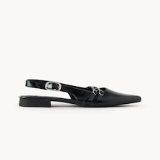 F&F Pointed Toe Slingback Shoes in Black