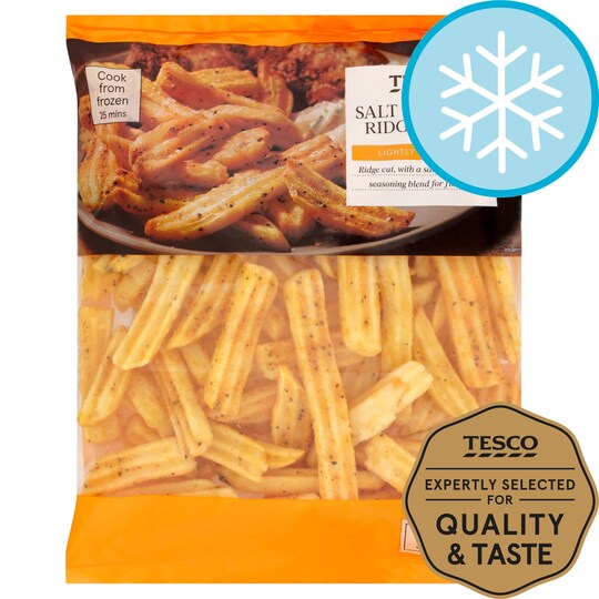 Tesco Salt & Pepper Ridge Chips 750G Tesco Groceries