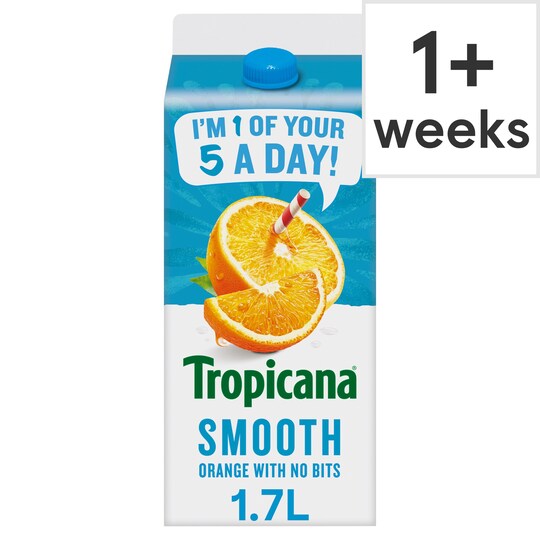 Tropicana Smooth Orange Juice With No Juicy Bits 1.7L Tesco Groceries