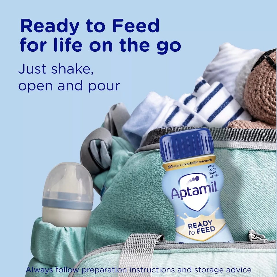 image 1 of Aptamil 1 First Infant Baby Milk Formula Liquid Multipack Ready to Feed from Birth 6x200ml
