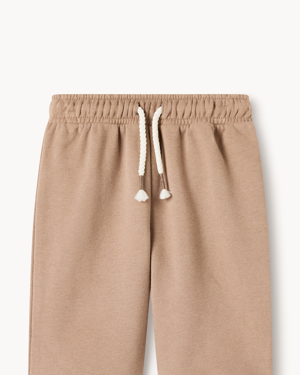 image 1 of F&F Baby Cotton Rich Bear Embroidered Half Zip and Joggers Set in Neutral