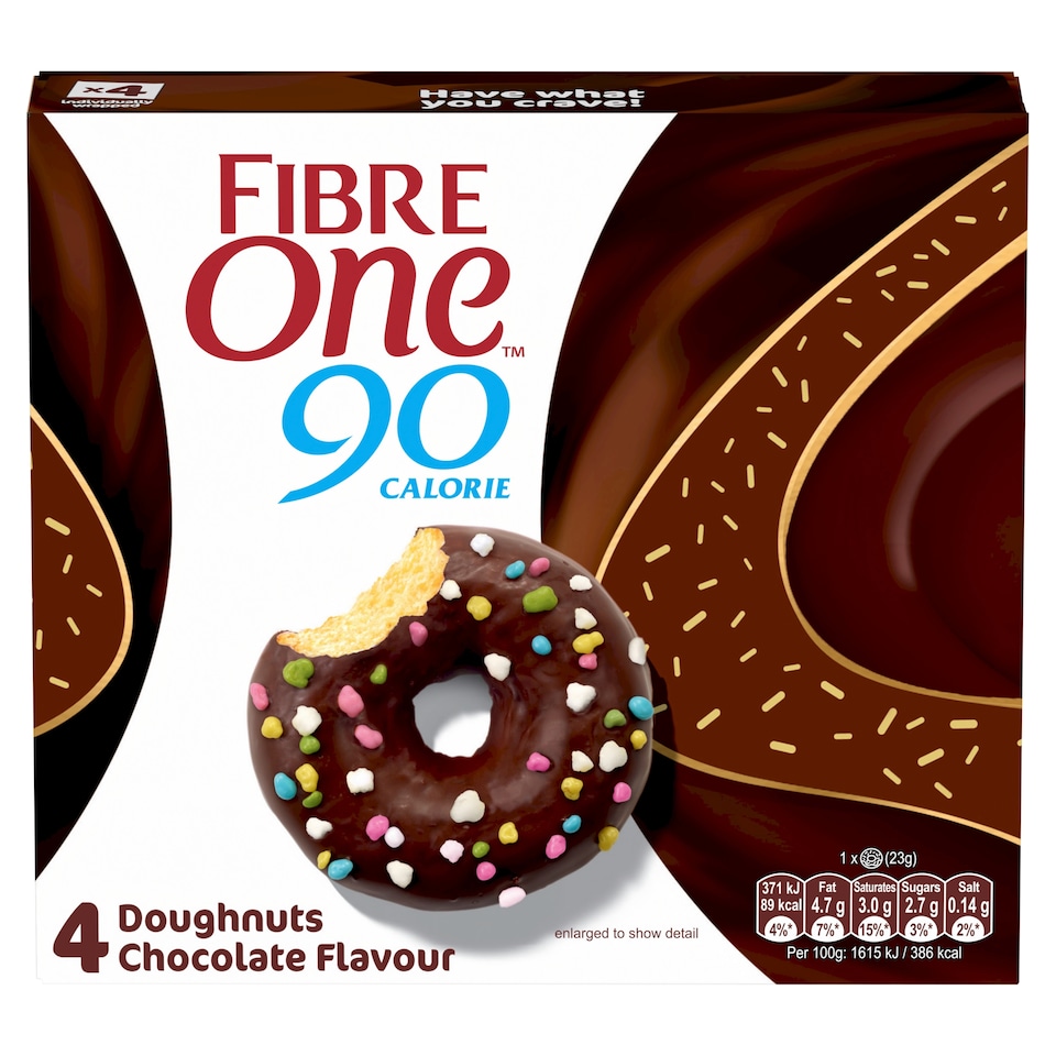 image 1 of Fibre One 90 Calorie Doughnuts - Chocolate Flavour 4x23g