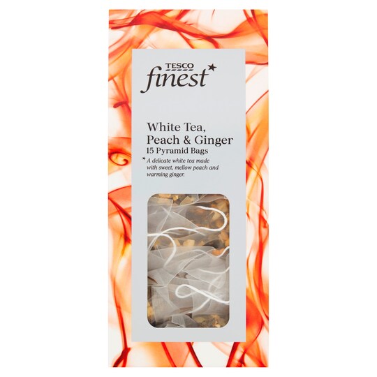 Tesco Finest White Tea Peach And Ginger 15 Bags 30G Tesco Groceries