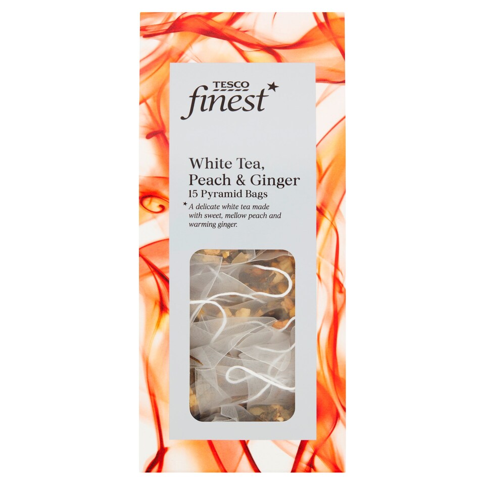 Tesco Finest White Tea Peach And Ginger 15 Bags 30G