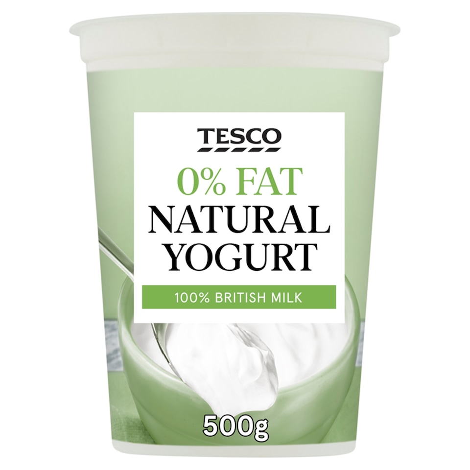 Tesco 0% Fat Natural Yogurt 500G