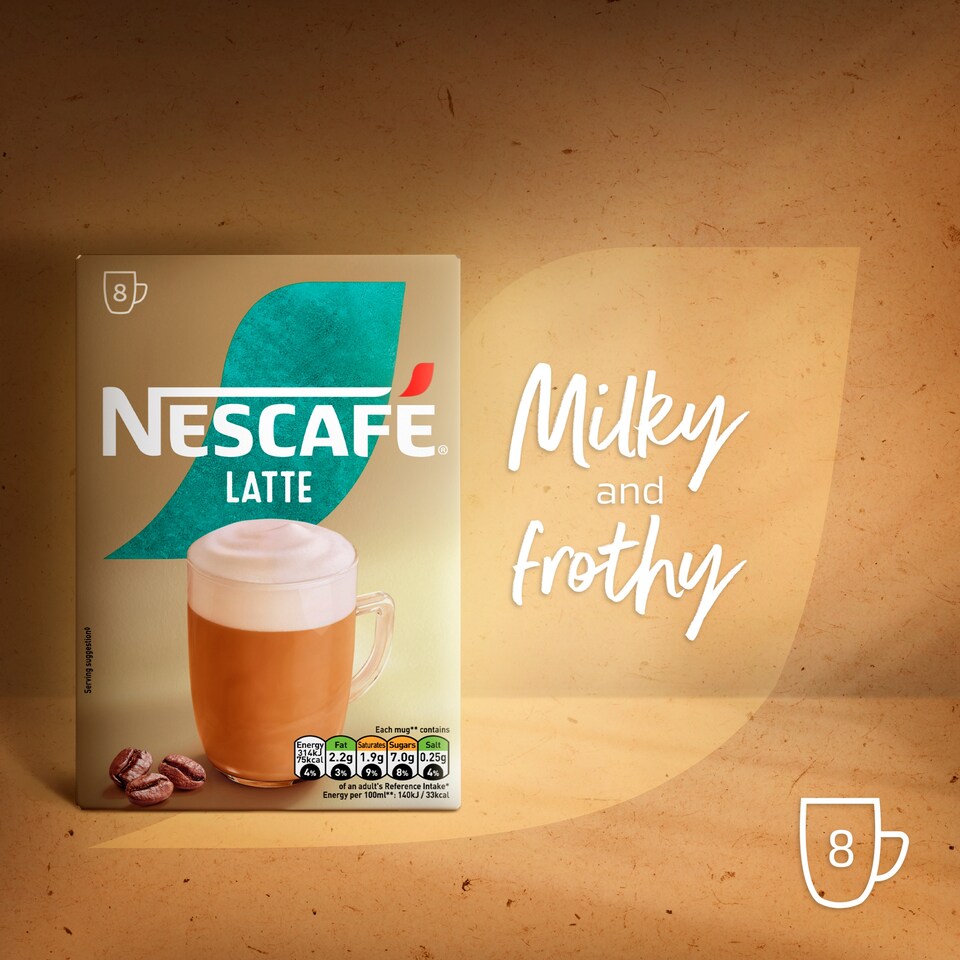 image 1 of Nescafe Latte Coffee Sachets x8 144g
