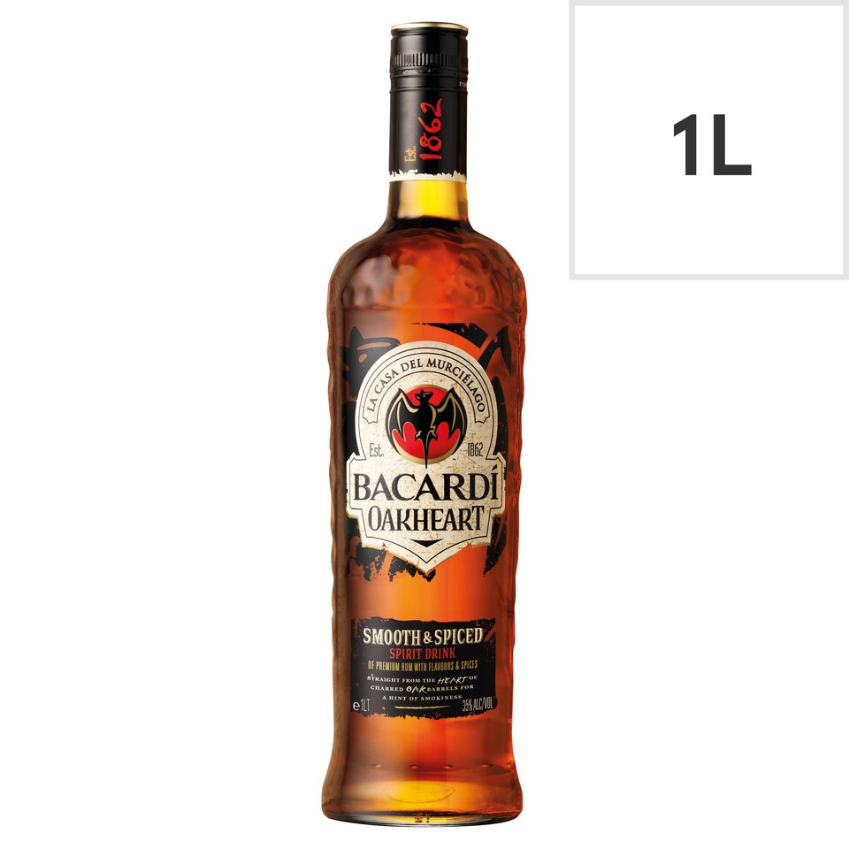 Bacardi Oakheart Spiced Rum 1Litre