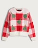 image 4 of F&F Knitted Christmas Tree Print Jumper in Red