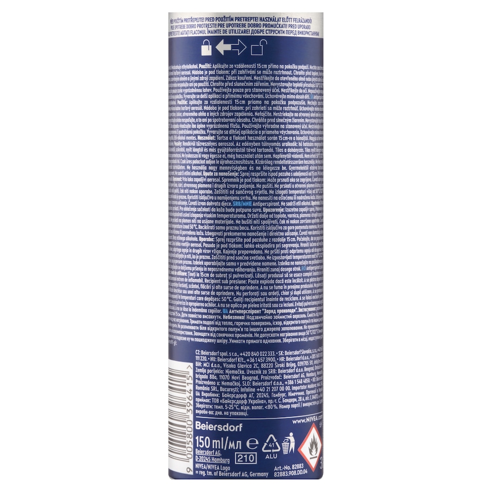 Obrázek 1 pro produkt Nivea Men Cool Kick Sprej antiperspirant 150ml