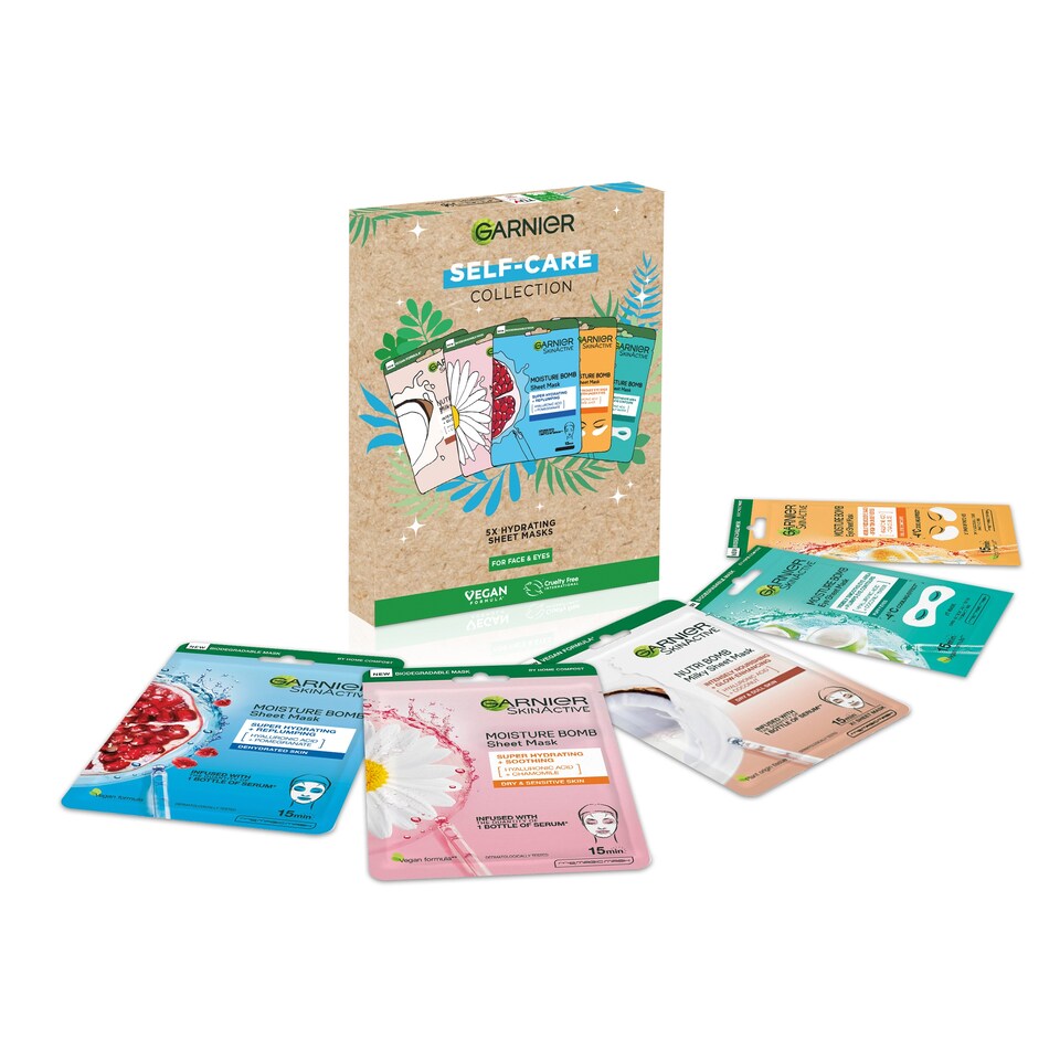 image 1 of Garnier Selfcare Collection 5 Hydrating Sheet Masks