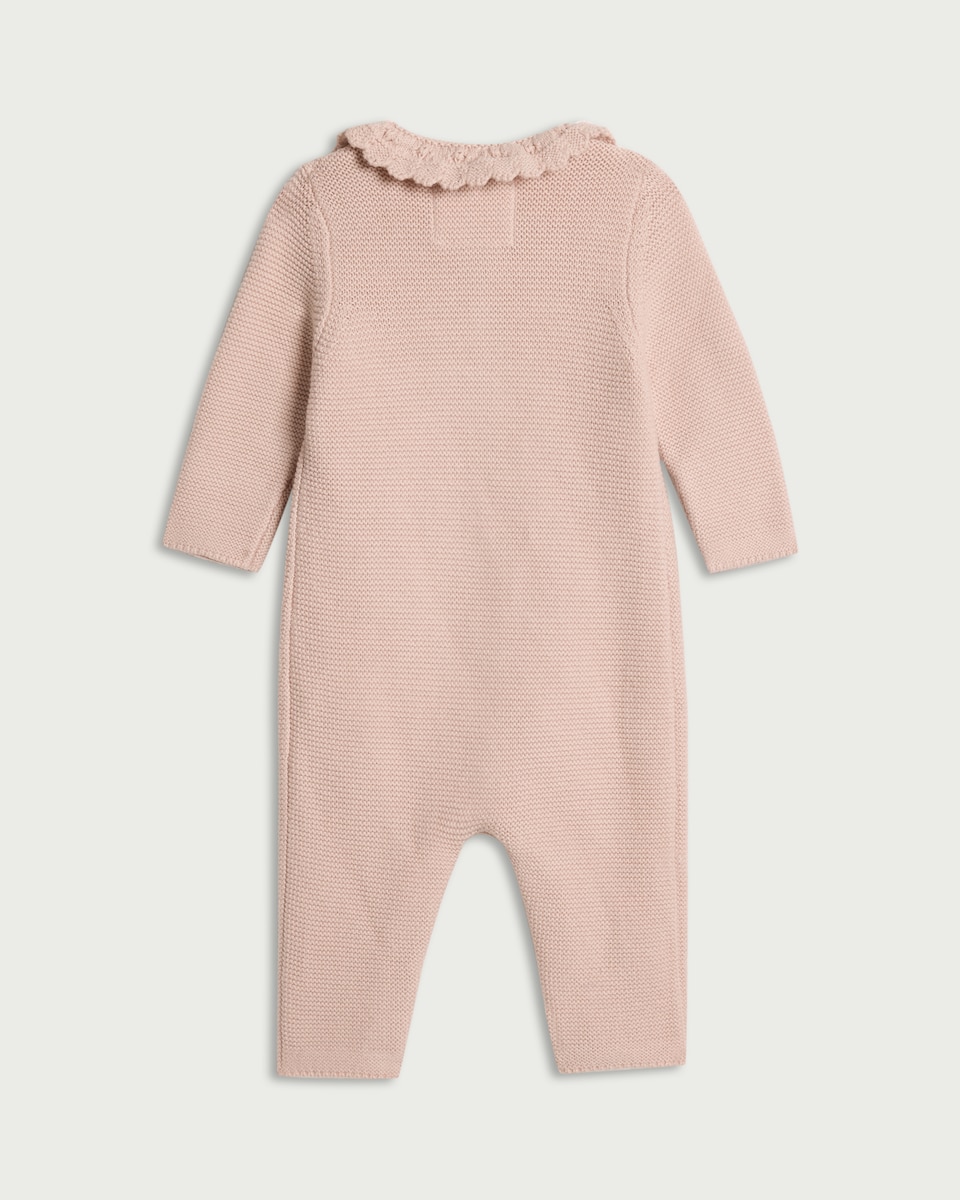 image 1 of F&F Baby Pure Cotton Knitted Romper in Pink