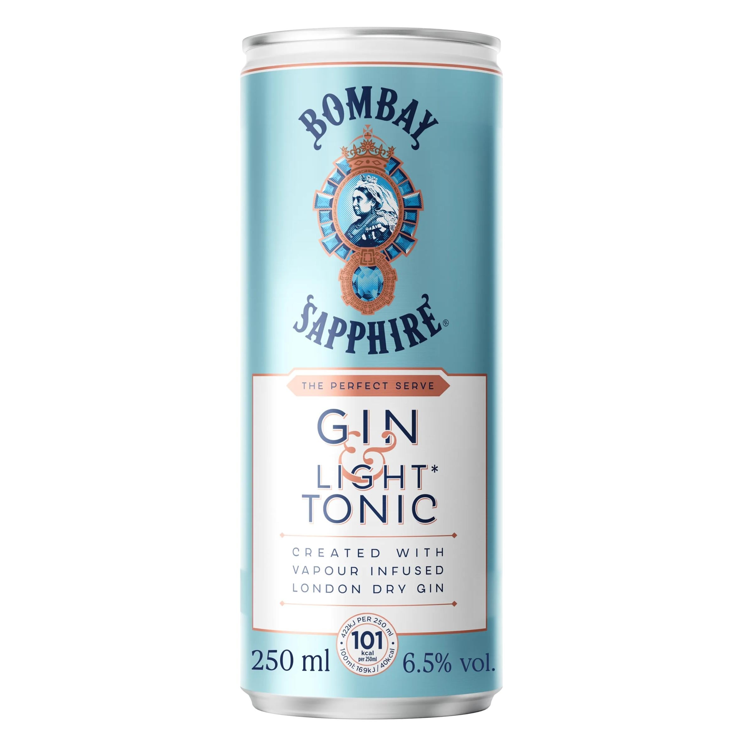 Bombay Sapphire Gin & Light Tonic Ready To Drink 250ml