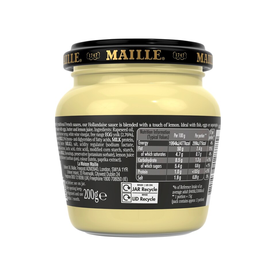 image 1 of Maille Hollandaise Sauce 200G
