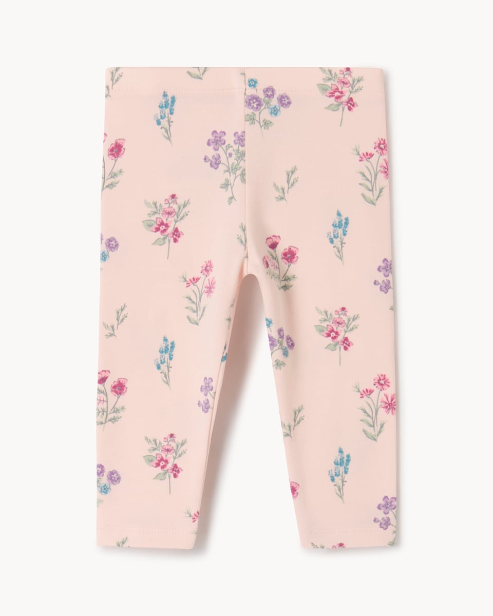 image 1 of F&F Baby Cotton Rich Floral Sweatshirt and Leggings Set in Pink