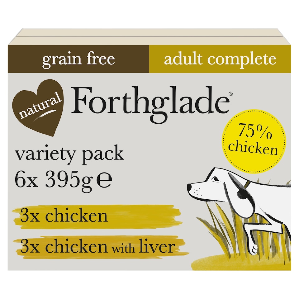 image 1 of Forthglade Grain Free Chicken & Chicken with Liver Variety 6 Pack 6x395g