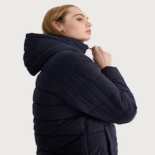 F&F Padded Hooded Shower Resistant Coat in Navy