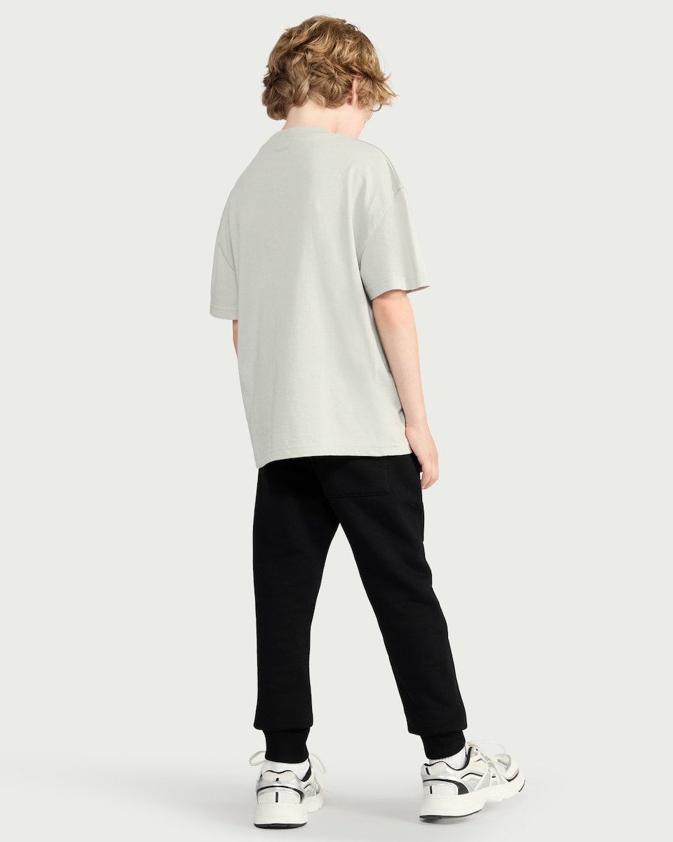 image 1 of F&F Boys Cotton Rich Cuffed Joggers in Black