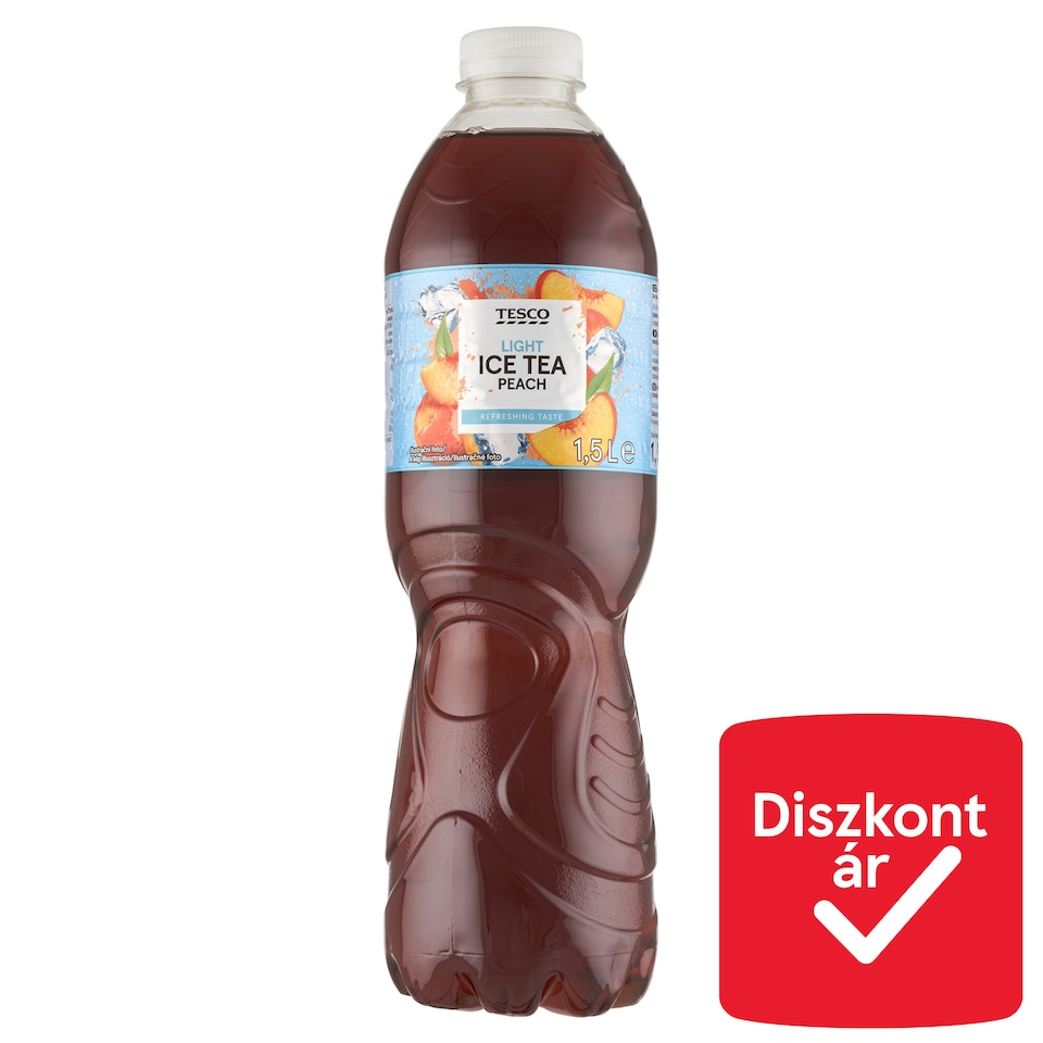 Tesco Light Ice Tea őszibarack ízű üdítőital fekete tea kivonattal, édesítőszerekkel 1,5 l
