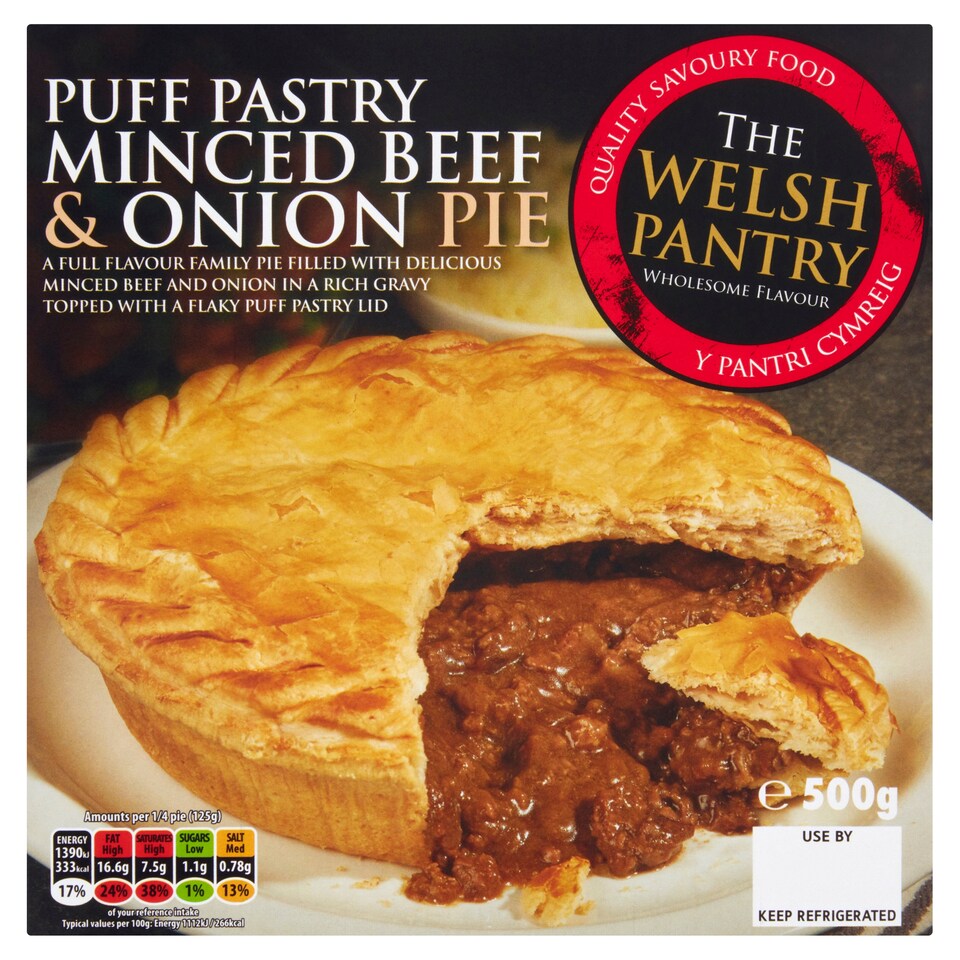 Welsh Pantry Minced Beef & Onion Pie 500G