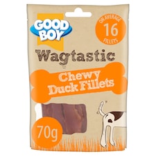 Wagtastic Chewy Duck Fillets Dog Chew Treats 70G