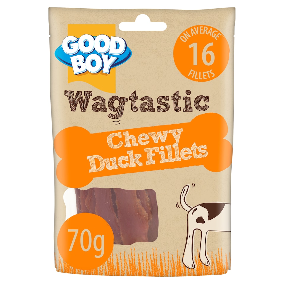 image 1 of Wagtastic Chewy Duck Fillets Dog Chew Treats 70G