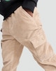 image 2 of F&F Boys Cotton Rich Corduroy Cuffed Cargo Trousers in Stone