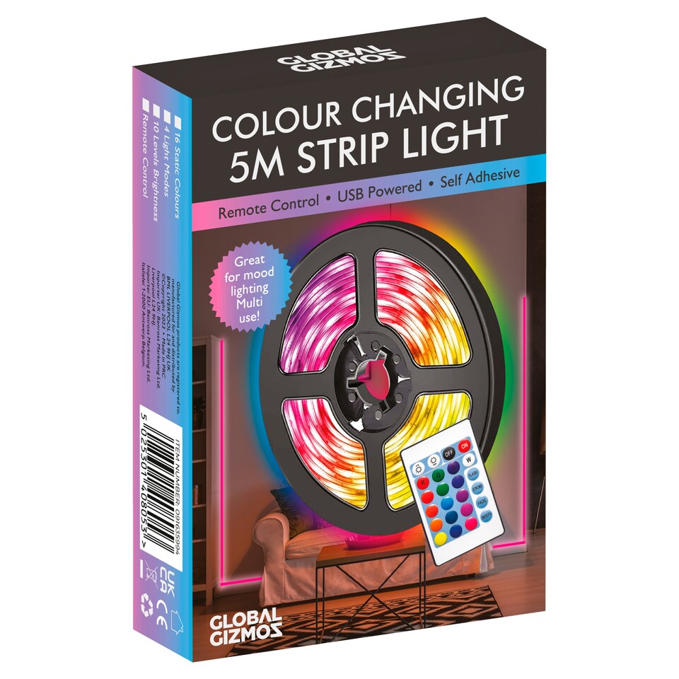 Global Gizmos Colour Changing Strip Light 5M