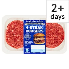 Malcolm Allan Steak Burgers 4 Pack 360g