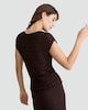 image 3 of F&F Cowl Neck Cap Sleeved Co-ord Top in Chocolate