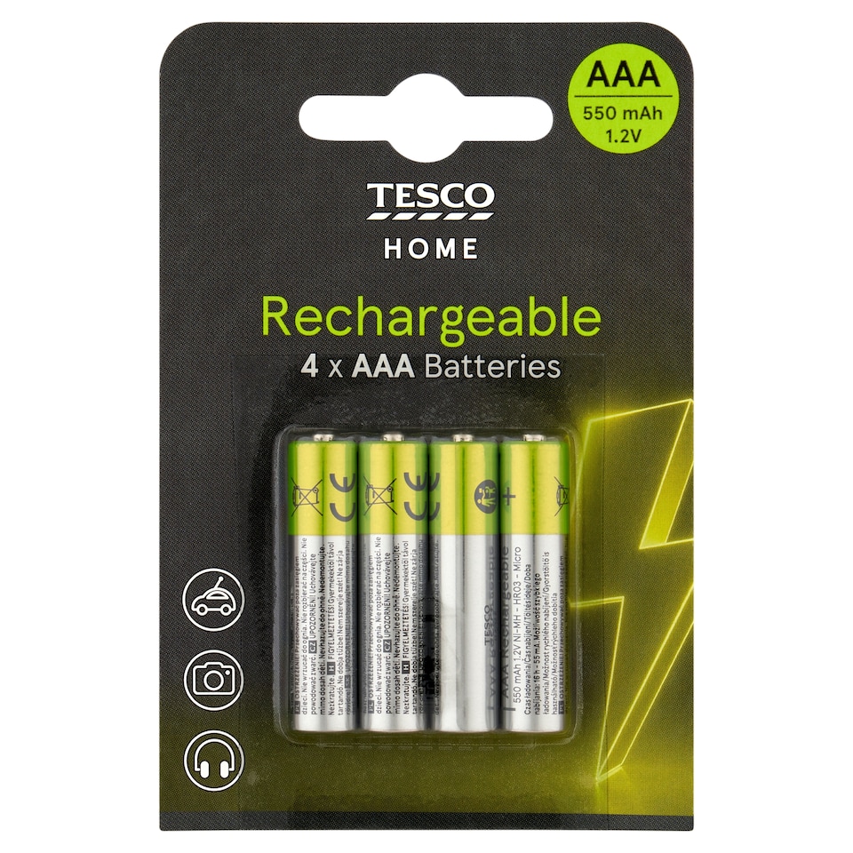 Tesco Home 550 mAh AAA 1,2 V újratölthető elem 4 db