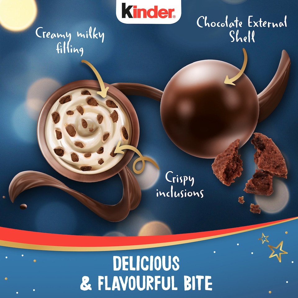 image 1 of Kinder Milk Chocolate Crisp Choco Balls 90g
