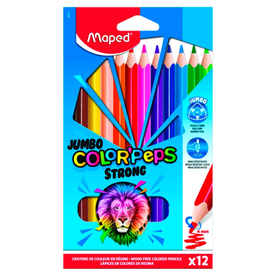 Maped Color'Peps Jumbo Strong farebné ceruzky bez dreva 12 ks