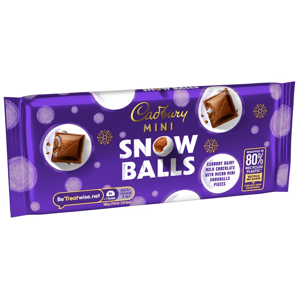 image 1 of Cadbury Mini Snowballs Chocolate Bar 110g