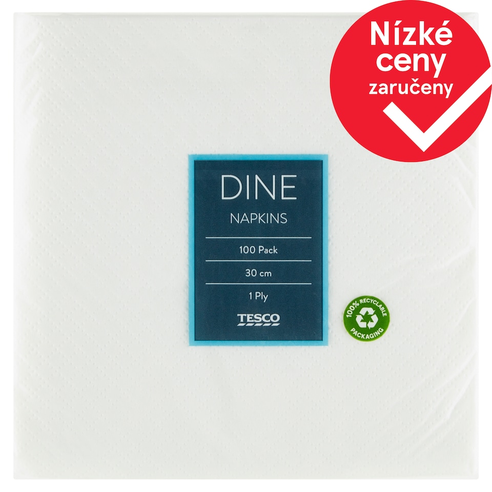 Tesco Dine ubrousky 1 vrstva 100 ks