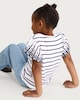 image 6 of F&F Girls 3-Pack Broderie Sleeve T-Shirts in Multi Blue