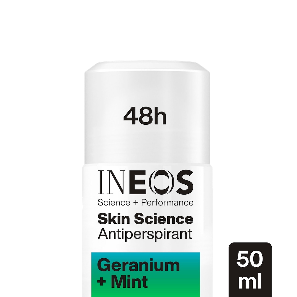 image 1 of INEOS Skin Science Geranium + Mint Antiperspirant Deodorant Roll On 50ml