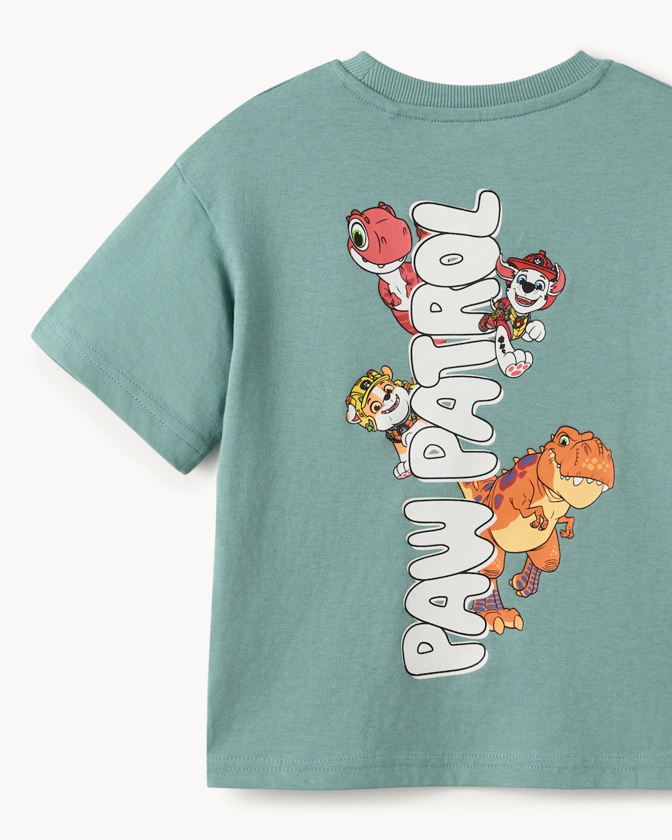 image 1 of Paw Patrol Pure Cotton Dino T-Shirt in Teal