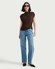 image 2 of F&F Draped Short Sleeved Top in Chocolate