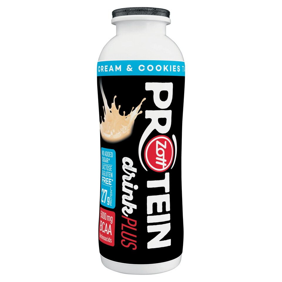 Zott Protein Drink Plus UHT Lactose-Free Cream and Biscuit Flavoured Drink with Sweeteners 250 ml