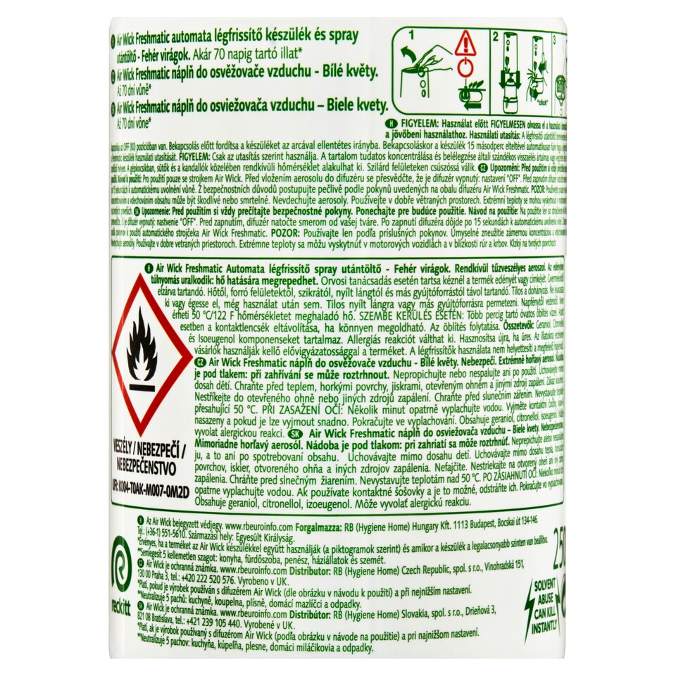 image 1 of Air Wick Freshmatic Refill for Air Freshener White Flowers 2 x 250ml